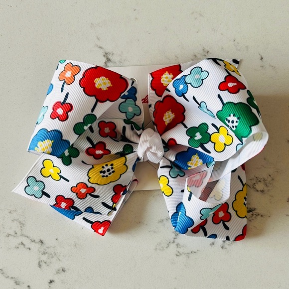 Hanna Andersson girl’s floral hair clip bow - Picture 3 of 6